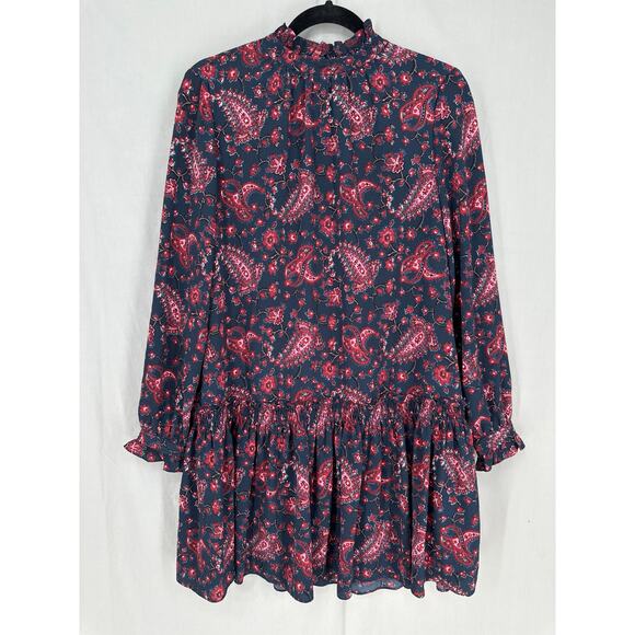La Vie Rebecca Taylor Dresses & Skirts - La Vie Rebecca Taylor Dress Womens Medium Navy Blue Red Floral Mini Drop Waist